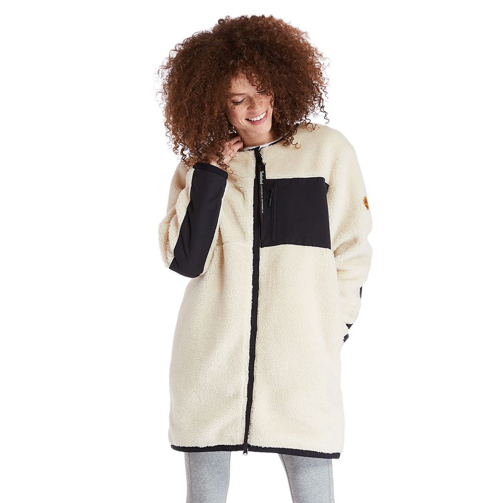 Chaquetas Timberland Argentina Mujer - Long Fleece - Blancas - MDRPGJ-027